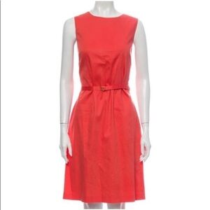 St. John Collection 100% cotton red/orange sleeveless dress size 8 line …